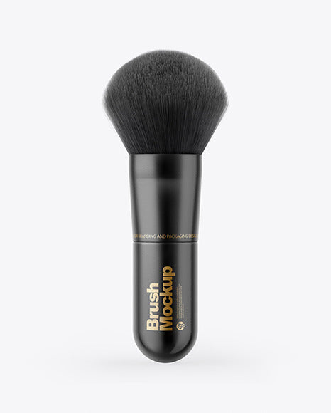 Large Matte Black Powder Makeup Brush Mockup