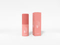 Coral Pink Lipstick Tube and Packaging Box Mockup