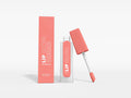 Clear Lip Gloss Bottle with Applicator and Packaging Box Mockup